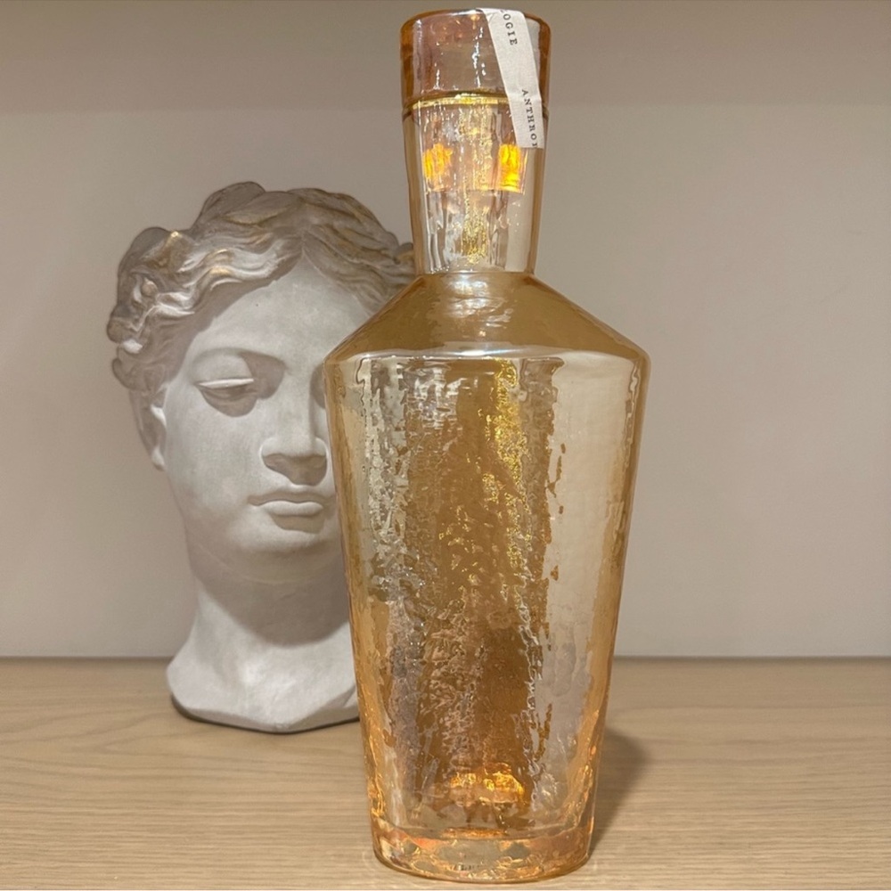 Anthropologie Gold Glass Decanter